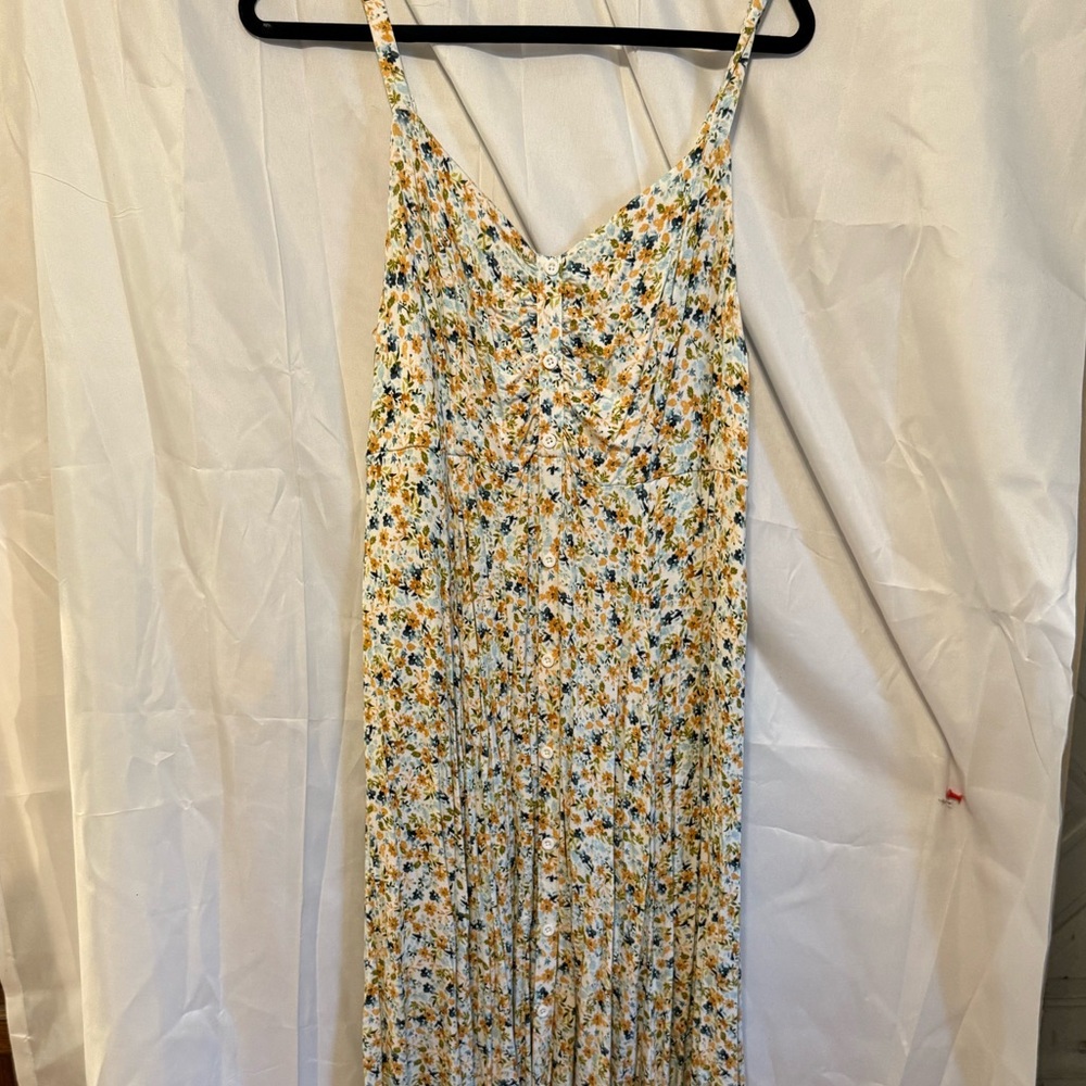 Torrid SUPER SOFT Floral Midi Dress with Spaghetti Straps & Button detail